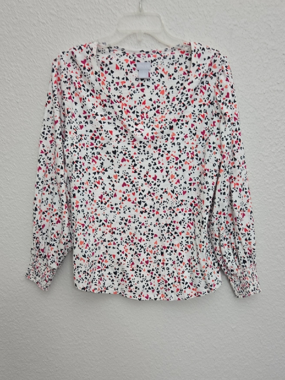 Womens Chico NWOT Heart Print Top Size 1 (Equivalent To M)